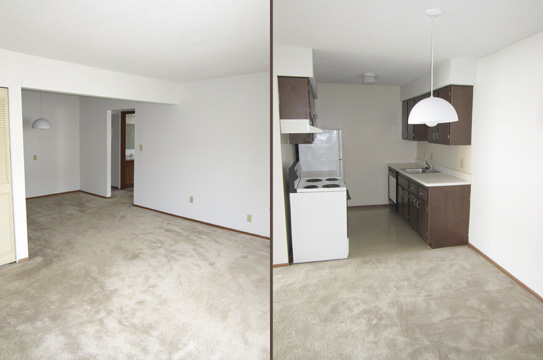 Living Room/Kitchen 488-510 E. Elmwood- Click to Enlarge