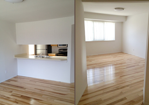 Living Room/Kitchen 550 E. Elmwood- Click to Enlarge